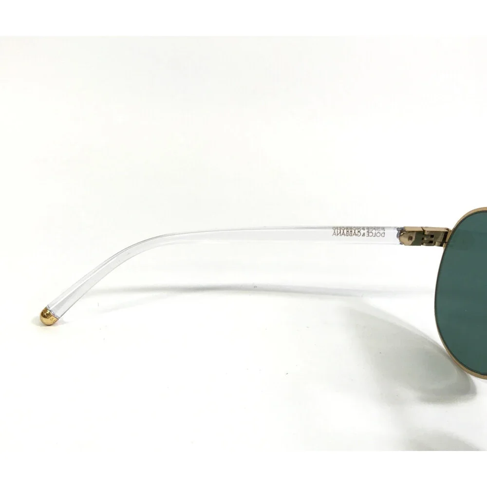 Dolce & Gabbana Sunglasses DG2235 02/82 Gold Clear Frames with Dark Green Lenses